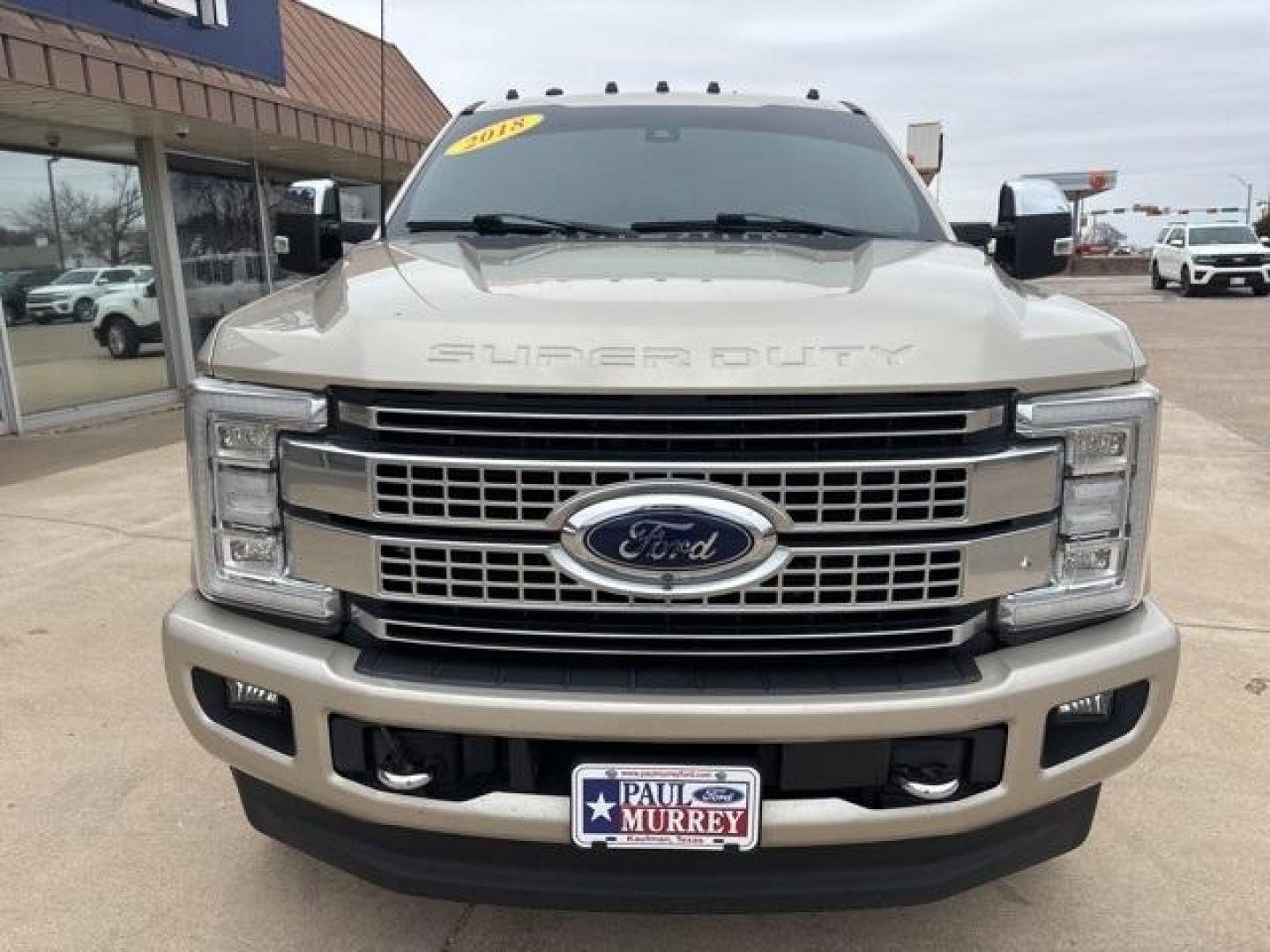 2018 White Gold Metallic /Black Ford F-350SD Platinum (1FT8W3BT5JE) with an Power Stroke 6.7L V8 DI 32V OHV Turbodiesel engine, Automatic transmission, located at 1105 E Mulberry, Kaufman, TX, 75142, (972) 962-2151, 32.589550, -96.300926 - White Gold Metallic 2018 Ford F-350SD 4D Crew Cab Platinum 4WD TorqShift 6-Speed Automatic Power Stroke 6.7L V8 DI 32V OHV Turbodiesel 4WD, ABS brakes, Alloy wheels, Compass, Electronic Stability Control, Front dual zone A/C, Heated door mirrors, Heated front seats, Heated rear seats, Illuminated en - Photo#7