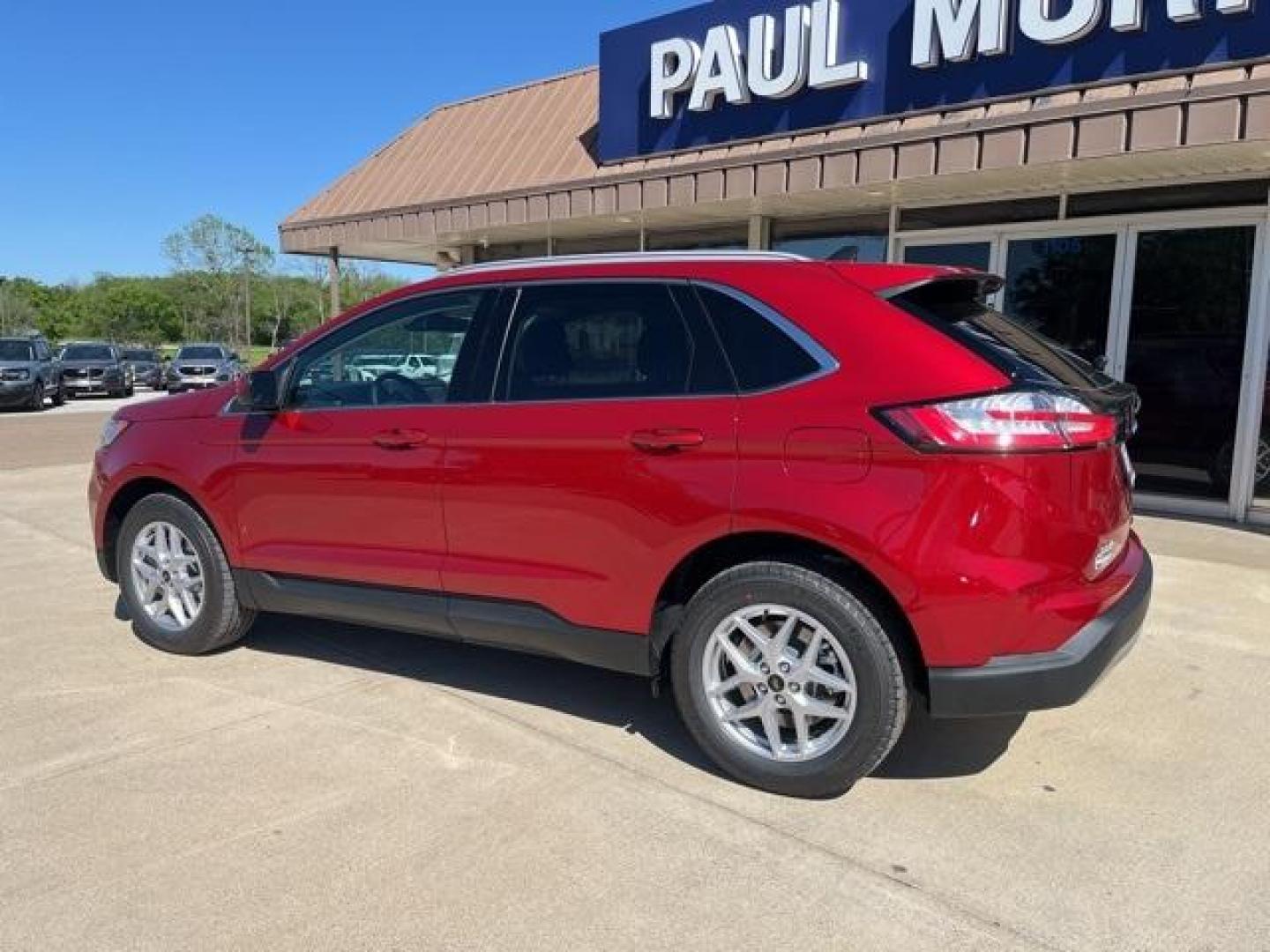 2024 Rapid Red Metallic Tinted Clearcoat /Ebony Ford Edge (2FMPK4J99RB) with an EcoBoost 2.0L I4 GTDi DOHC Turbocharged VCT engine, Automatic transmission, located at 1105 E Mulberry, Kaufman, TX, 75142, (972) 962-2151, 32.589550, -96.300926 - Rapid Red Metallic Tinted Clearcoat 2024 Ford Edge 4D Sport Utility AWD 8-Speed Automatic EcoBoost 2.0L I4 GTDi DOHC Turbocharged VCT AWD.<br><br>21/28 City/Highway MPG<br><br><br>Please call Paul Murrey Ford Inc. In Kaufman Texas A Family Dealership Since 1952 Serving the Dallas Fort Worth and East - Photo#2