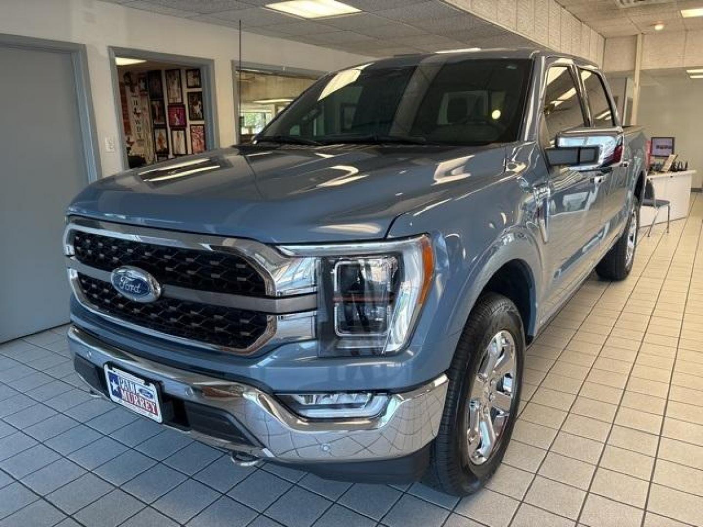 2023 Azure Gray Metallic Tri-Coat /Java Ford F-150 King Ranch (1FTFW1E82PF) with an 3.5L V6 EcoBoost engine, Automatic transmission, located at 1105 E Mulberry, Kaufman, TX, 75142, (972) 962-2151, 32.589550, -96.300926 - Azure Gray Metallic Tri-Coat 2023 Ford F-150 4D SuperCrew King Ranch 4WD 10-Speed Automatic 3.5L V6 EcoBoost 4WD.<br><br><br>Please call Paul Murrey Ford Inc. In Kaufman Texas A Family Dealership Since 1952 Serving the Dallas Fort Worth and East Texas areas for over 70 years. Please call 972-962-215 - Photo#1