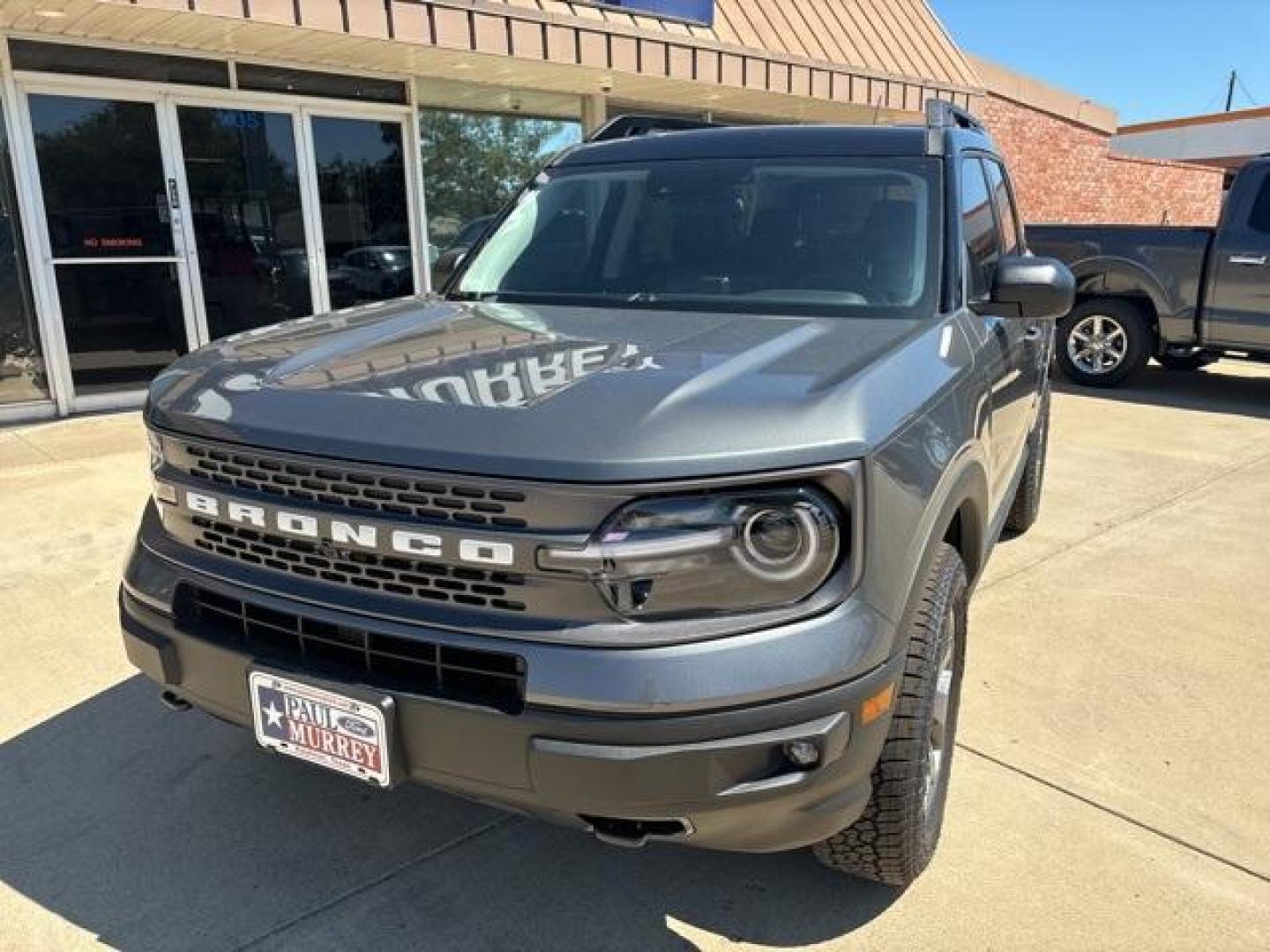 2024 Gray Ford Bronco Sport Badlands (3FMCR9D97RR) with an EcoBoost 2.0L I4 GTDi DOHC Turbocharged VCT engine, Automatic transmission, located at 1105 E Mulberry, Kaufman, TX, 75142, (972) 962-2151, 32.589550, -96.300926 - Gray 2024 Ford Bronco Sport 4D Sport Utility Badlands 4WD 8-Speed Automatic EcoBoost 2.0L I4 GTDi DOHC Turbocharged VCT<br><br>21/26 City/Highway MPG<br><br><br>Please call Paul Murrey Ford Inc. In Kaufman Texas A Family Dealership Since 1952 Serving the Dallas Fort Worth and East Texas areas for ov - Photo#1