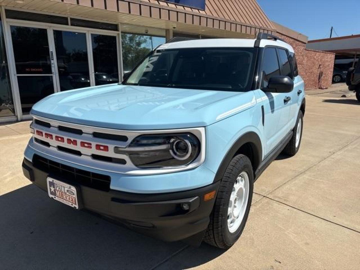 2024 Robins Egg Blue /Navy Pier Ford Bronco Sport Heritage (3FMCR9G63RR) with an 1.5L EcoBoost engine, Automatic transmission, located at 1105 E Mulberry, Kaufman, TX, 75142, (972) 962-2151, 32.589550, -96.300926 - Robins Egg Blue 2024 Ford Bronco Sport 4D Sport Utility Heritage 4WD 8-Speed Automatic 1.5L EcoBoost<br><br>25/29 City/Highway MPG<br><br><br>Please call Paul Murrey Ford Inc. In Kaufman Texas A Family Dealership Since 1952 Serving the Dallas Fort Worth and East Texas areas for over 70 years. Please - Photo#1