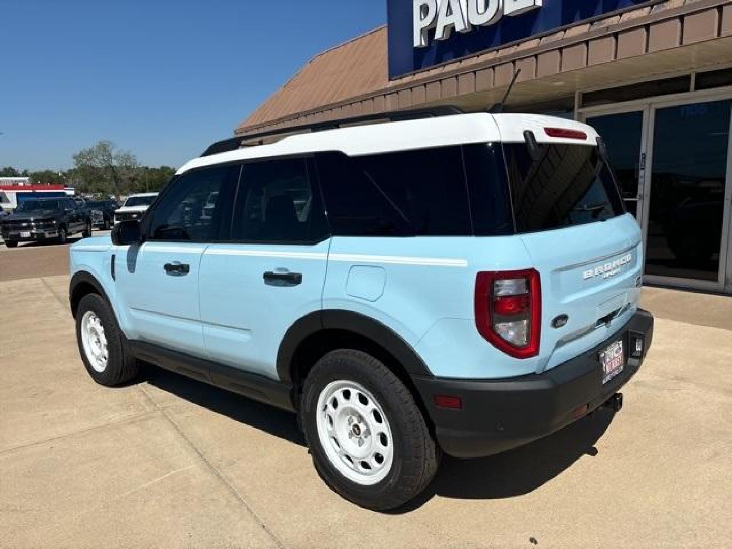 2024 Robins Egg Blue /Navy Pier Ford Bronco Sport Heritage (3FMCR9G63RR) with an 1.5L EcoBoost engine, Automatic transmission, located at 1105 E Mulberry, Kaufman, TX, 75142, (972) 962-2151, 32.589550, -96.300926 - Robins Egg Blue 2024 Ford Bronco Sport 4D Sport Utility Heritage 4WD 8-Speed Automatic 1.5L EcoBoost<br><br>25/29 City/Highway MPG<br><br><br>Please call Paul Murrey Ford Inc. In Kaufman Texas A Family Dealership Since 1952 Serving the Dallas Fort Worth and East Texas areas for over 70 years. Please - Photo#3