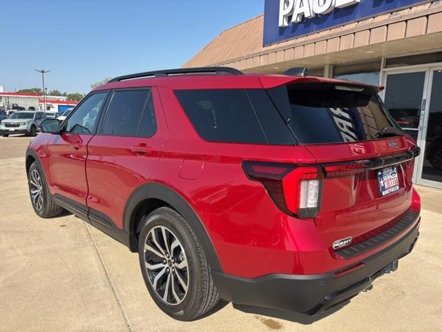 2025 Rapid Red Metallic Tinted Clearcoat /Onyx Interior Ford Explorer ST-Line (1FMUK7KHXSG) with an 2.3L EcoBoost I-4 engine, Automatic transmission, located at 1105 E Mulberry, Kaufman, TX, 75142, (972) 962-2151, 32.589550, -96.300926 - Red Metallic 2025 Ford Explorer 4D Sport Utility ST-Line RWD 10-Speed Automatic 2.3L EcoBoost I-4<br><br>21/28 City/Highway MPG<br><br><br>Please call Paul Murrey Ford Inc. In Kaufman Texas A Family Dealership Since 1952 Serving the Dallas Fort Worth and East Texas areas for over 70 years. Please ca - Photo#3