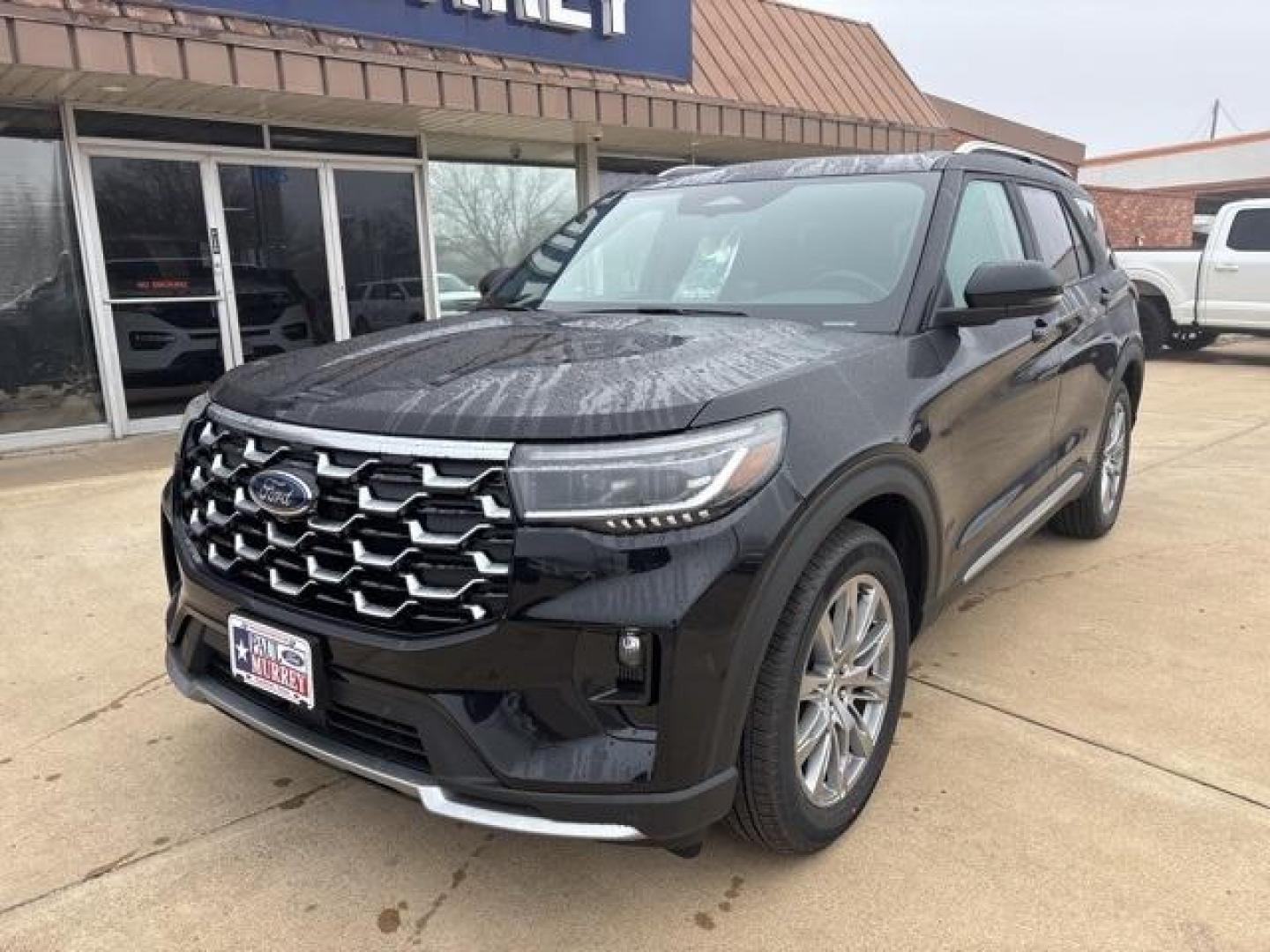 2025 Agate Black Metallic Ford Explorer Platinum (1FMUK7HH2SG) with an 2.3L EcoBoost I-4 engine, Automatic transmission, located at 1105 E Mulberry, Kaufman, TX, 75142, (972) 962-2151, 32.589550, -96.300926 - Black 2025 Ford Explorer 4D Sport Utility Platinum RWD 10-Speed Automatic 2.3L EcoBoost I-4<br><br>20/29 City/Highway MPG<br><br><br>Please call Paul Murrey Ford Inc. In Kaufman Texas A Family Dealership Since 1952 Serving the Dallas Fort Worth and East Texas areas for over 70 years. Please call 972 - Photo#1